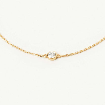 Solitaire Birthstone Bezel Bracelet in 14K Solid Gold