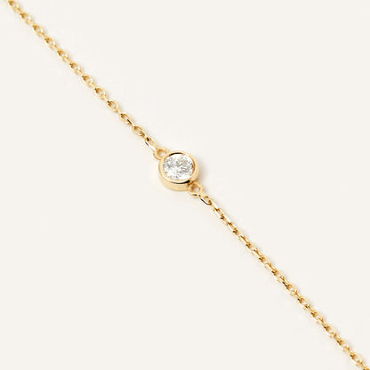 Solitaire Birthstone Bezel Bracelet in 14K Solid Gold