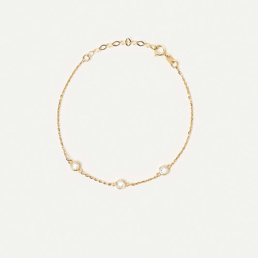 Birthstone Station Bracelet in 14K Solid Gold