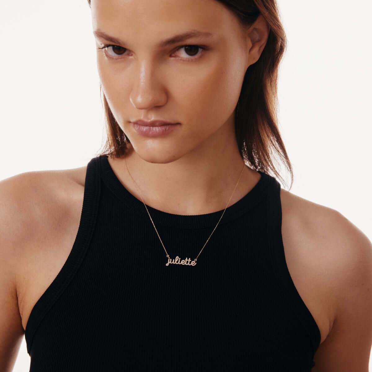 Custom Diamond Cursive Name Necklace