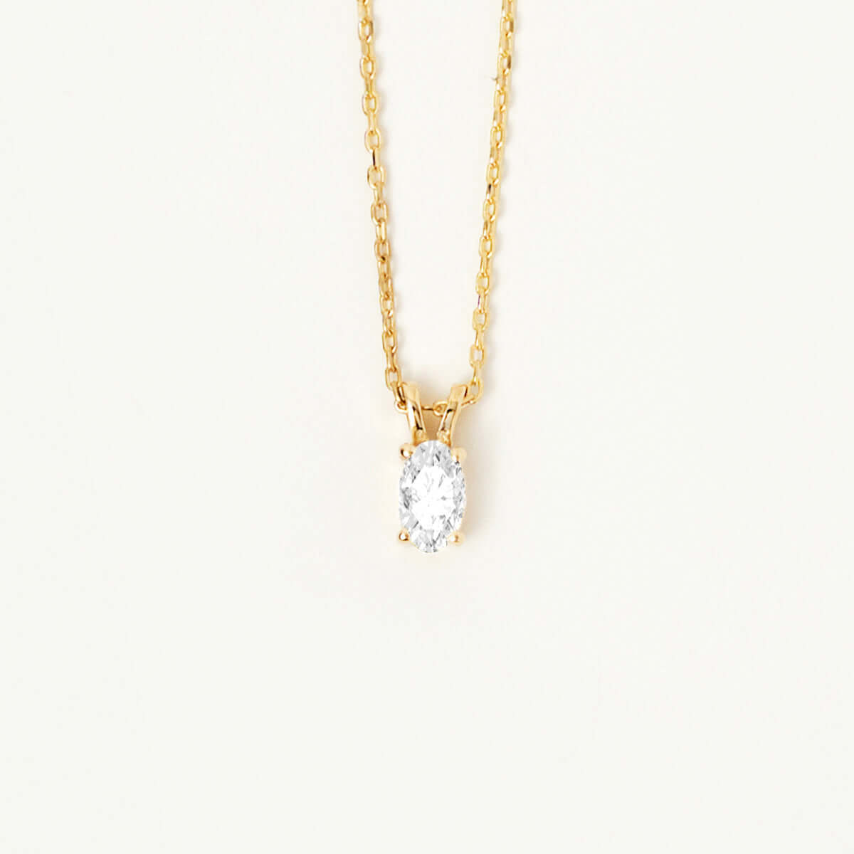 Oval Birthstone Pendant Necklace in 14K Solid Gold