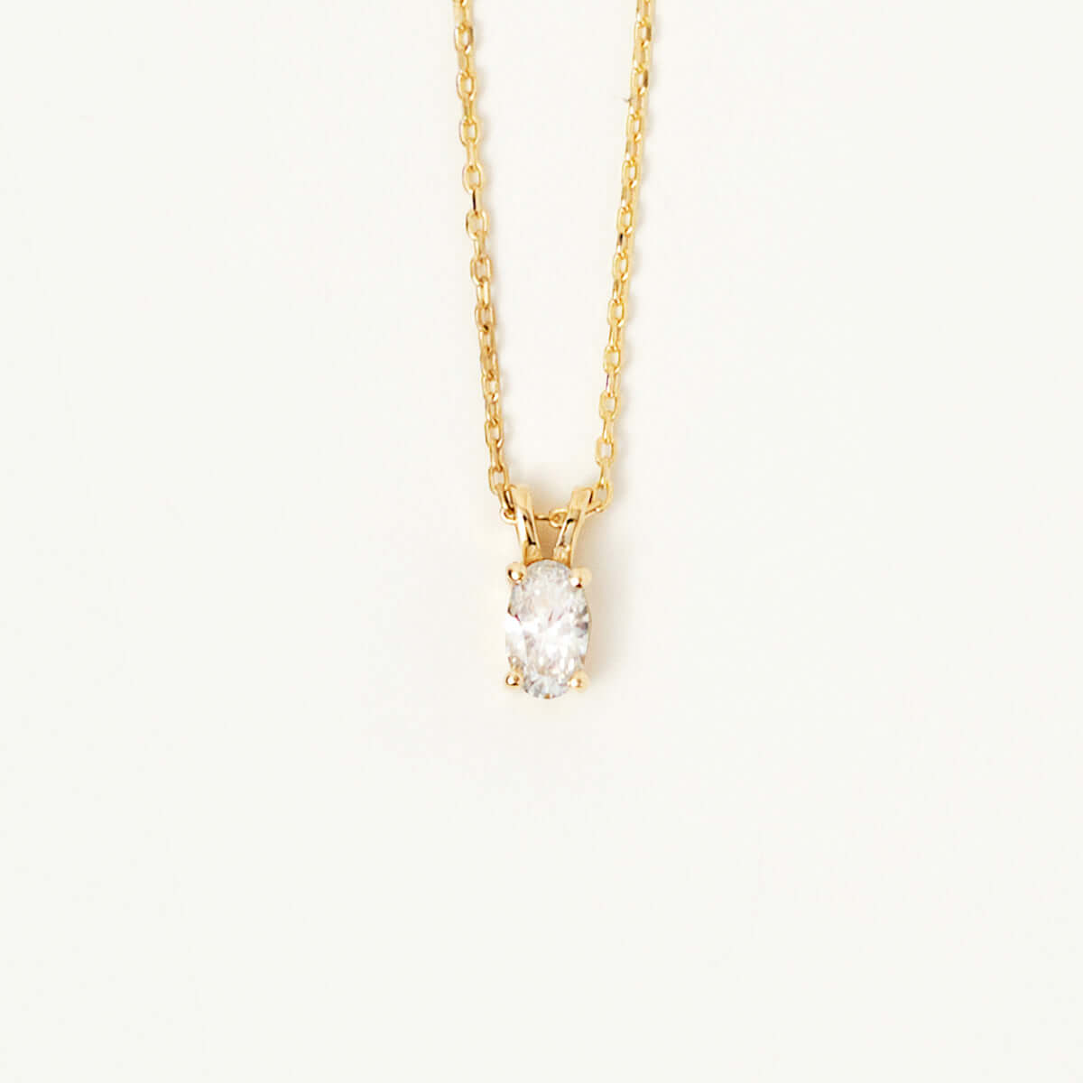 Oval Birthstone Pendant Necklace in 14K Solid Gold