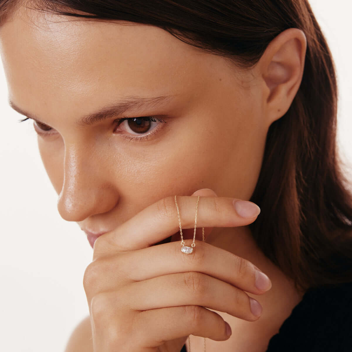 Oval Birthstone Necklace