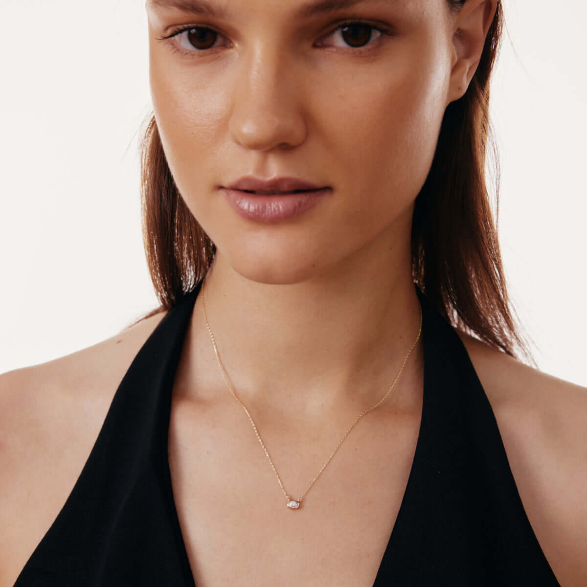 Oval Birthstone Necklace