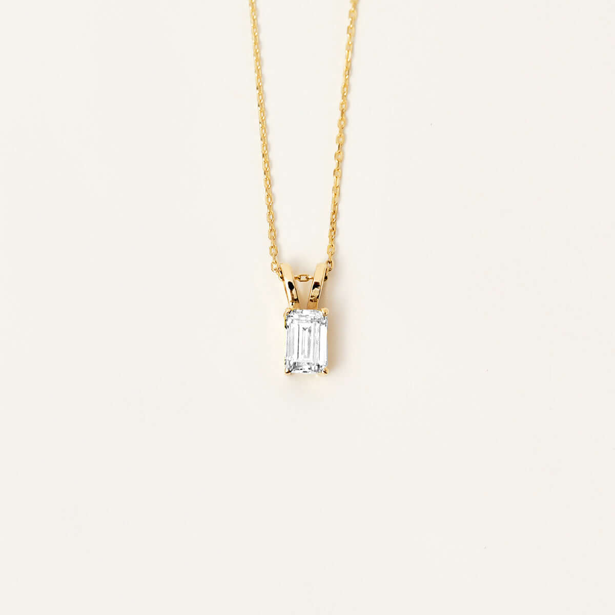 Baguette Birthstone Pendant Necklace in 14K Solid Gold