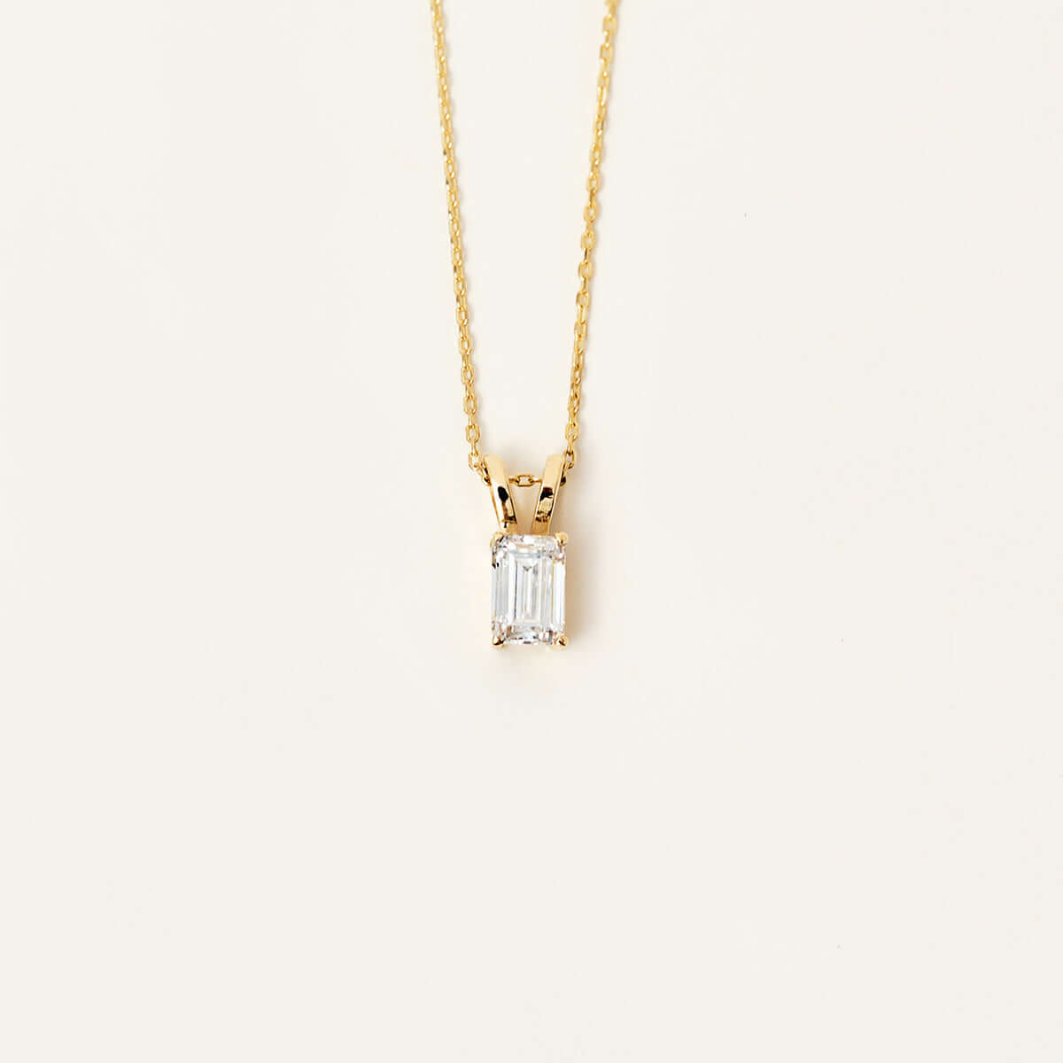 Baguette Birthstone Pendant Necklace in 14K Solid Gold