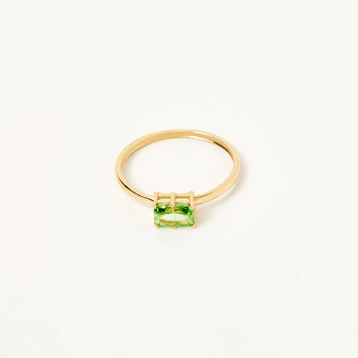 Baguette Birthstone Solitaire Ring in 14K Solid Gold