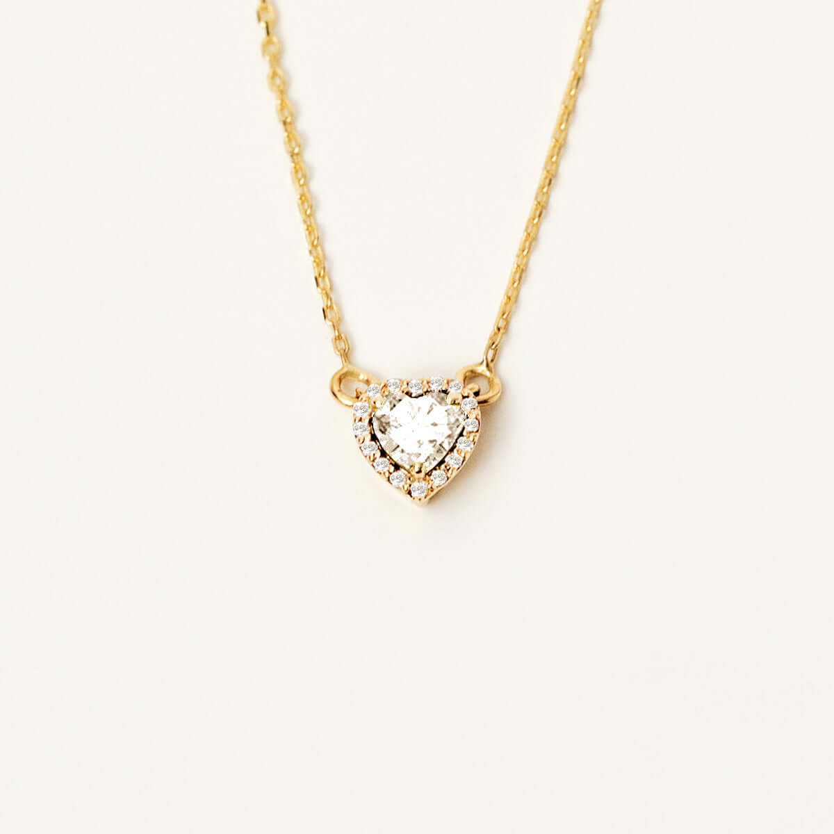 Diamond Birthstone Heart Necklace in 14K Solid Gold