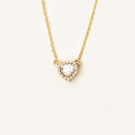 Diamond Birthstone Heart Necklace in 14K Solid Gold