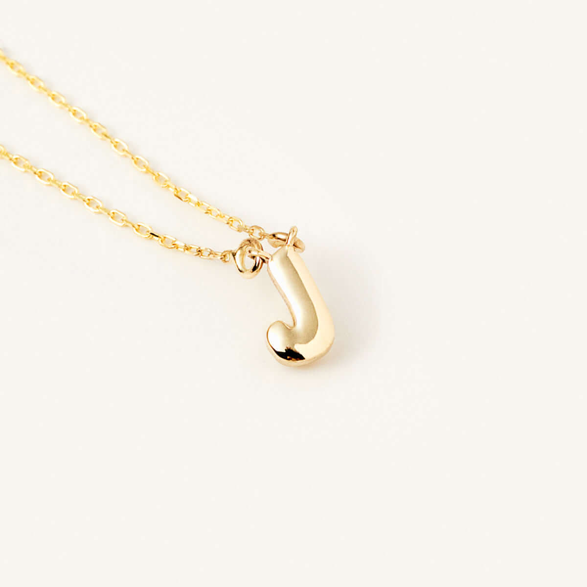 Bubble Letter Necklace in 14K Solid Gold