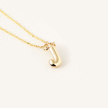 Bubble Letter Necklace in 14K Solid Gold