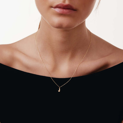 Collier initial arrondi en or 14 carats