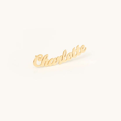 Name Stud Earring in 14K Solid Gold