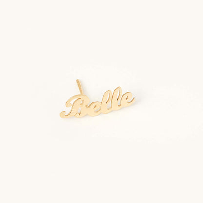 Name Stud Earring in 14K Solid Gold