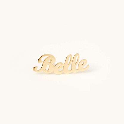 Name Stud Earring in 14K Solid Gold