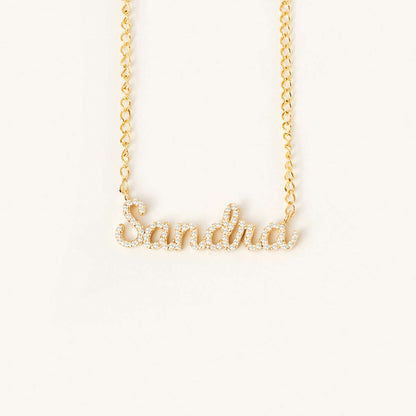 Diamond Custom Name Necklace in 14K Solid Gold