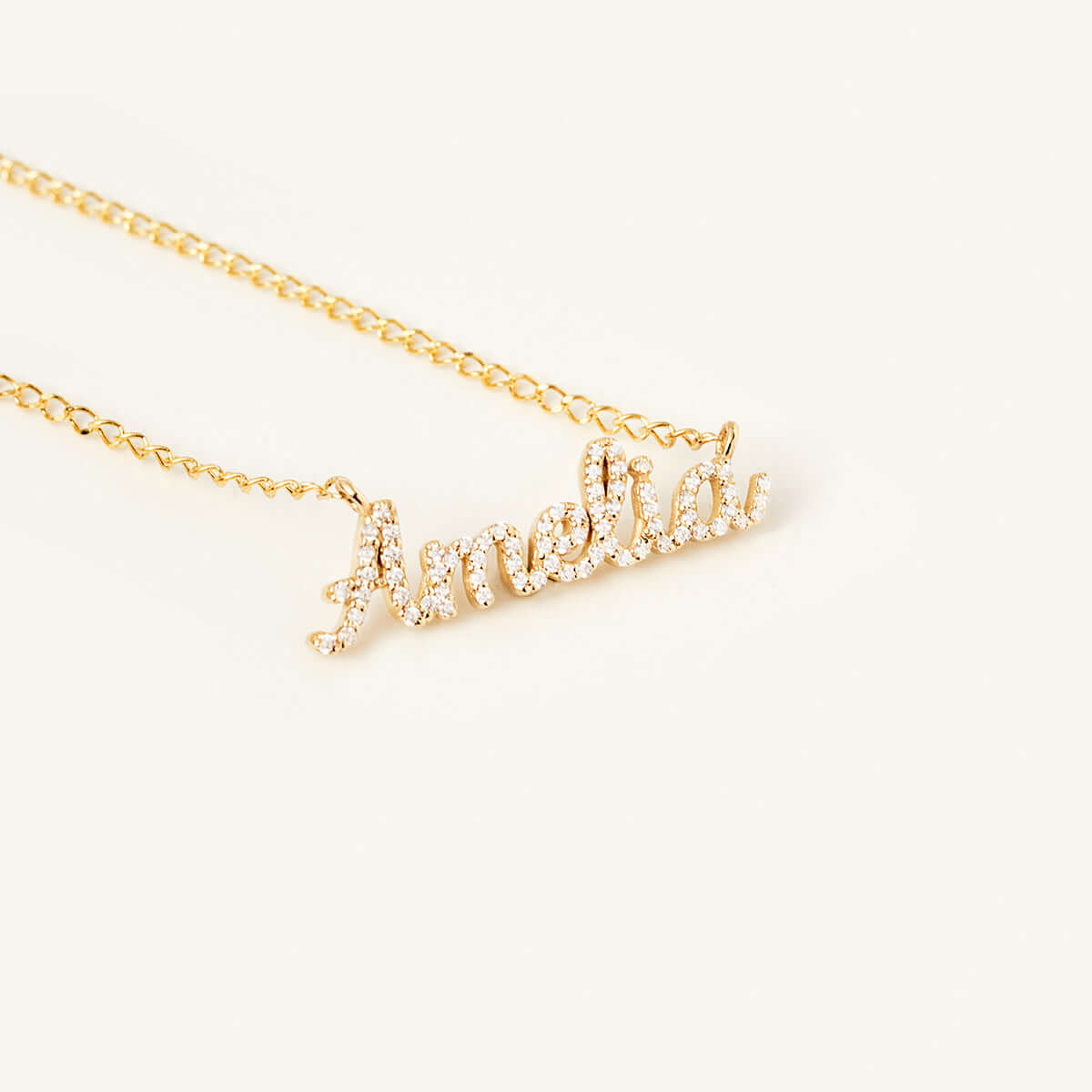 Diamond Custom Name Necklace in 14K Solid Gold