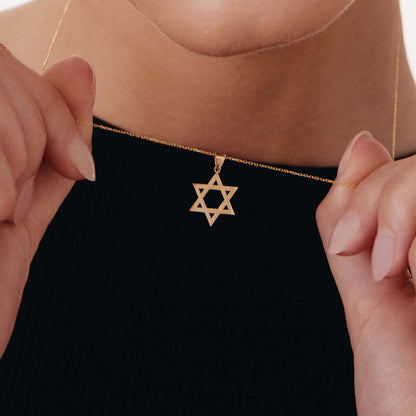 Star of David Necklace in 14K Solid Gold