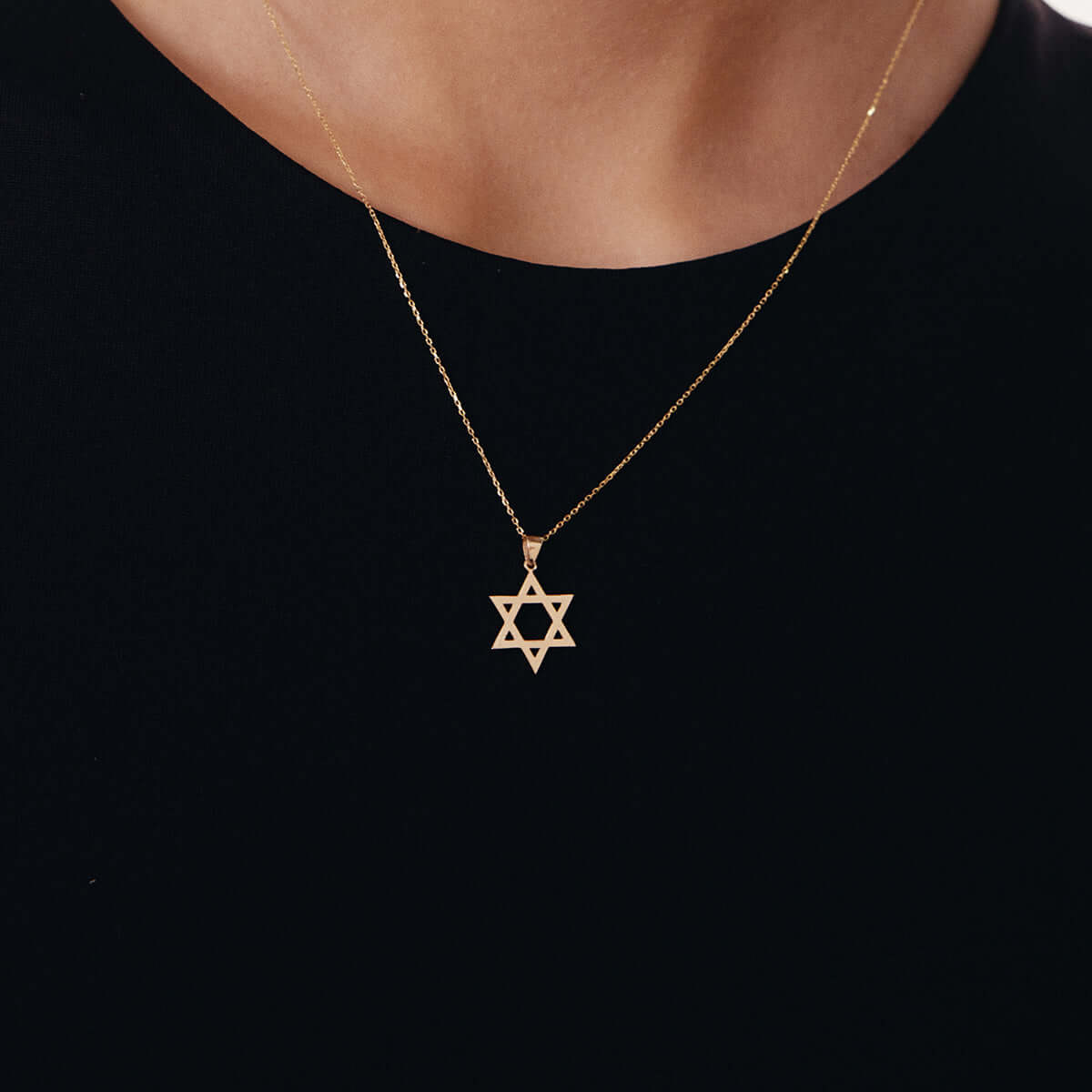 Star of David Necklace in 14K Solid Gold