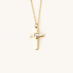 Birthstone Heart Cross Pendant Necklace