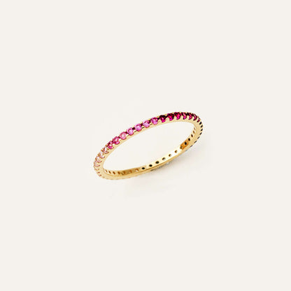 Rainbow Eternity Ring in 14K Solid Gold