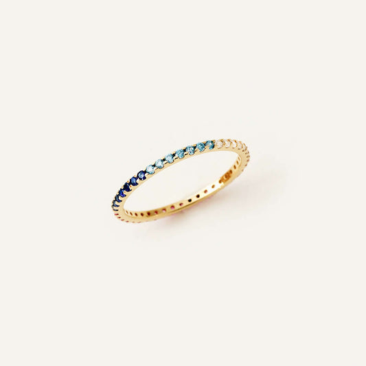 Rainbow Eternity Ring in 14K Solid Gold