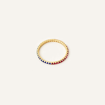 Rainbow Eternity Ring in 14K Solid Gold