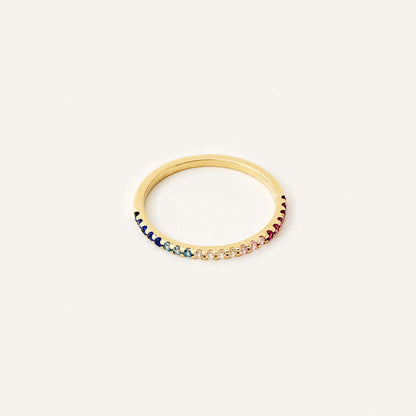 Rainbow Half Eternity Ring