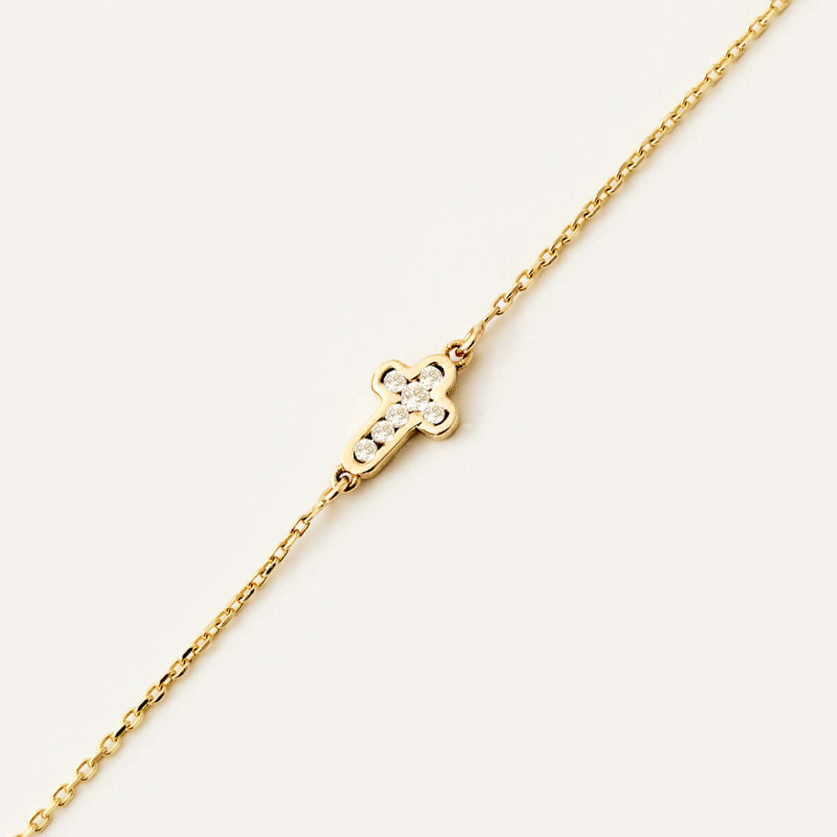 Tiny Diamond Cross Bracelet