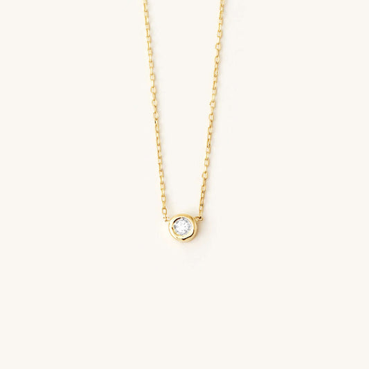 Solitaire Bezel Birthstone Necklace