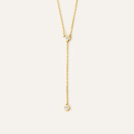 Diamond Bezel Lariat Necklace