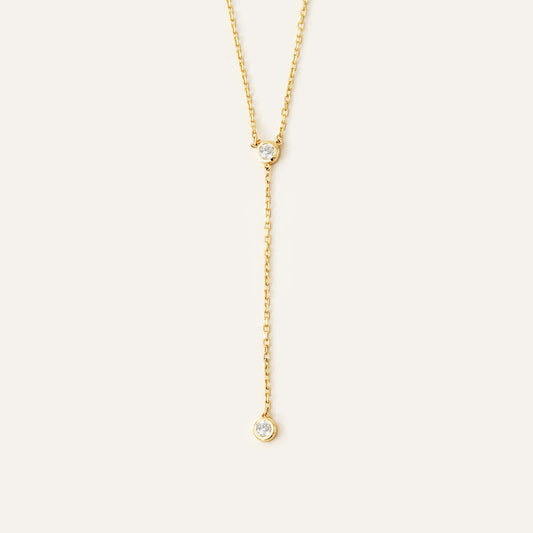 Diamond Bezel Lariat Necklace