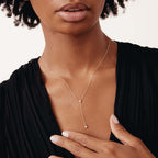 Diamond Bezel Lariat Necklace