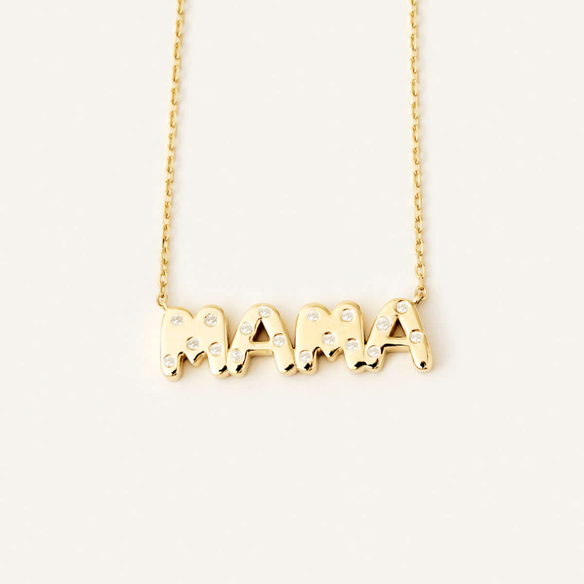 Diamond Studded Name Necklace in 14K Solid Gold