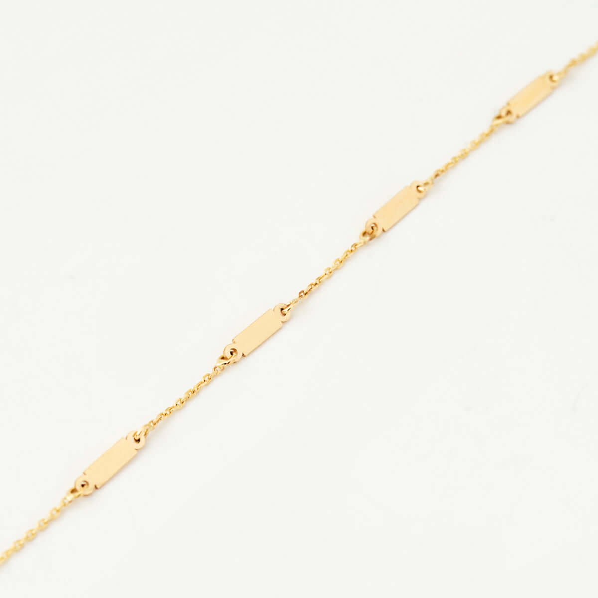 Bar Station Bracelet in 14K Solid Gold