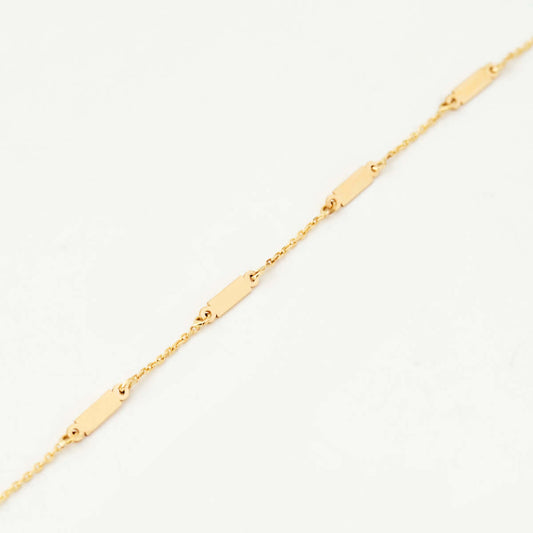 Bar Station Bracelet in 14K Solid Gold