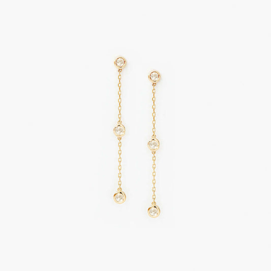 Diamond Chain Drop Earrings