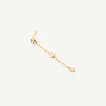 Diamond Chain Drop Earrings in 14K Solid Gold