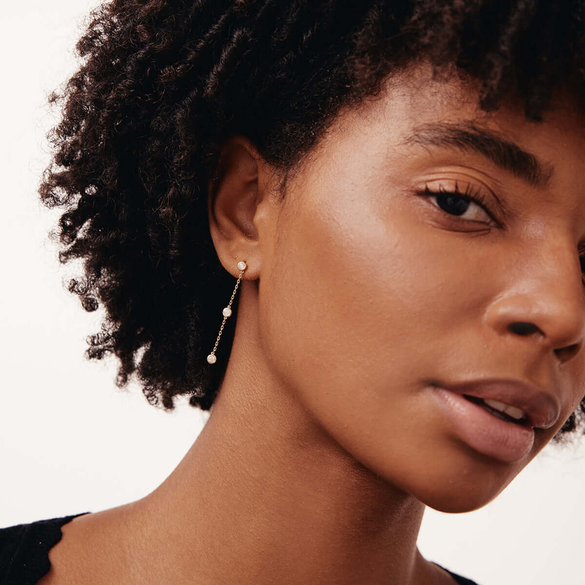 Diamond Chain Drop Earrings