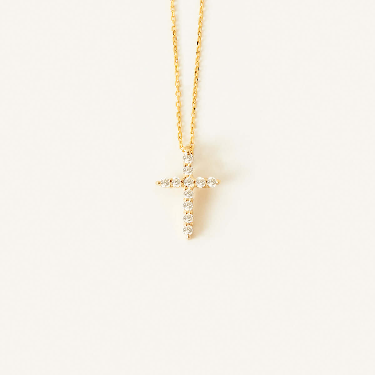 Diamond Cross Religious Necklace in 14K Solid Gold