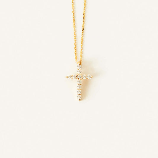 Diamond Cross Religious Necklace