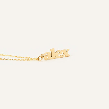 Vertical Name Necklace in 14K Solid Gold