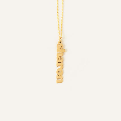 Vertical Name Necklace in 14K Solid Gold