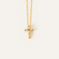 Diamond Beaded Cross Necklace