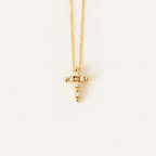 Diamond Beaded Cross Necklace