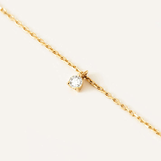 Birthstone Station Necklace in 14K Solid Gold