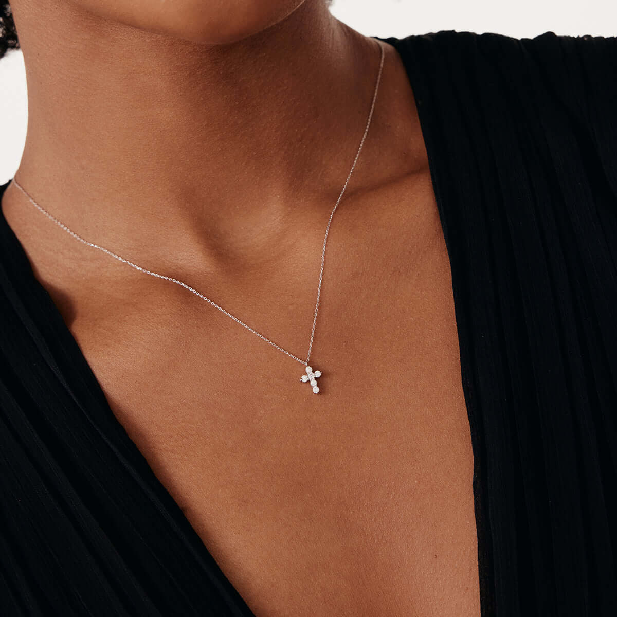 Ct Tw Diamond Cross Necklace Womens Gelin 14k Solid Gold And