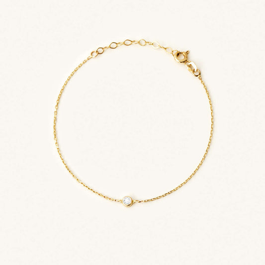 Solitaire Birthstone Bracelet in 14K Solid Gold