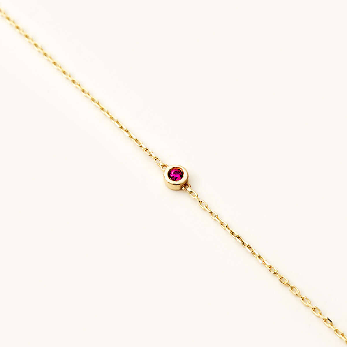 Solitaire Birthstone Bracelet in 14K Solid Gold