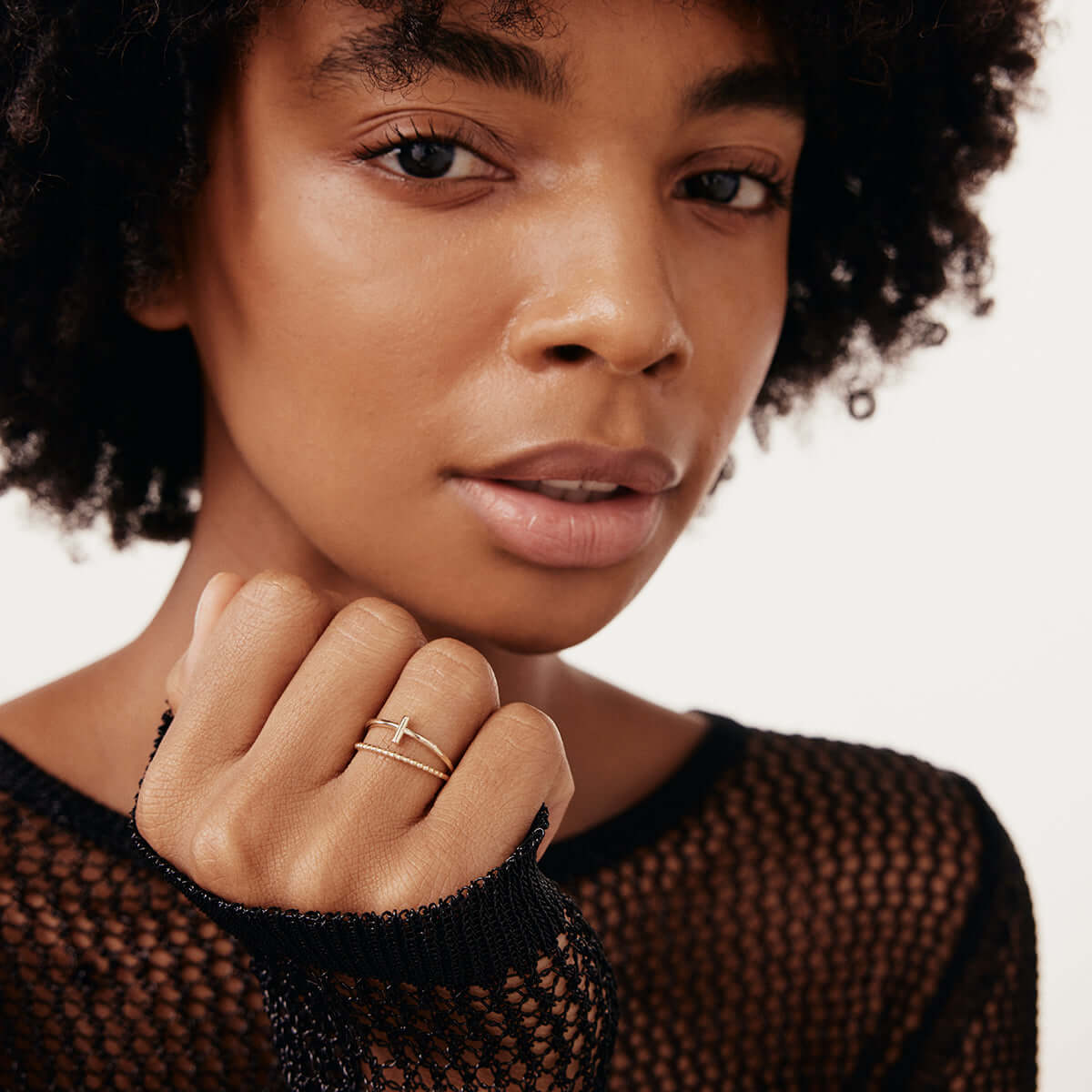 Double Band Cross Ring